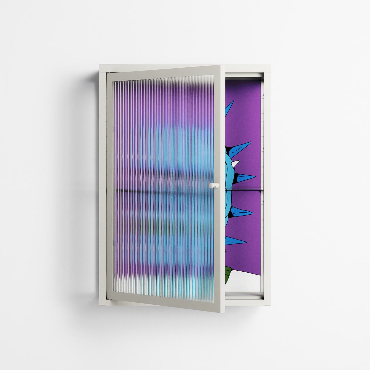 Punkrocker - Wall Cabinet - Cezar Berje - Chalk - Reeded glass