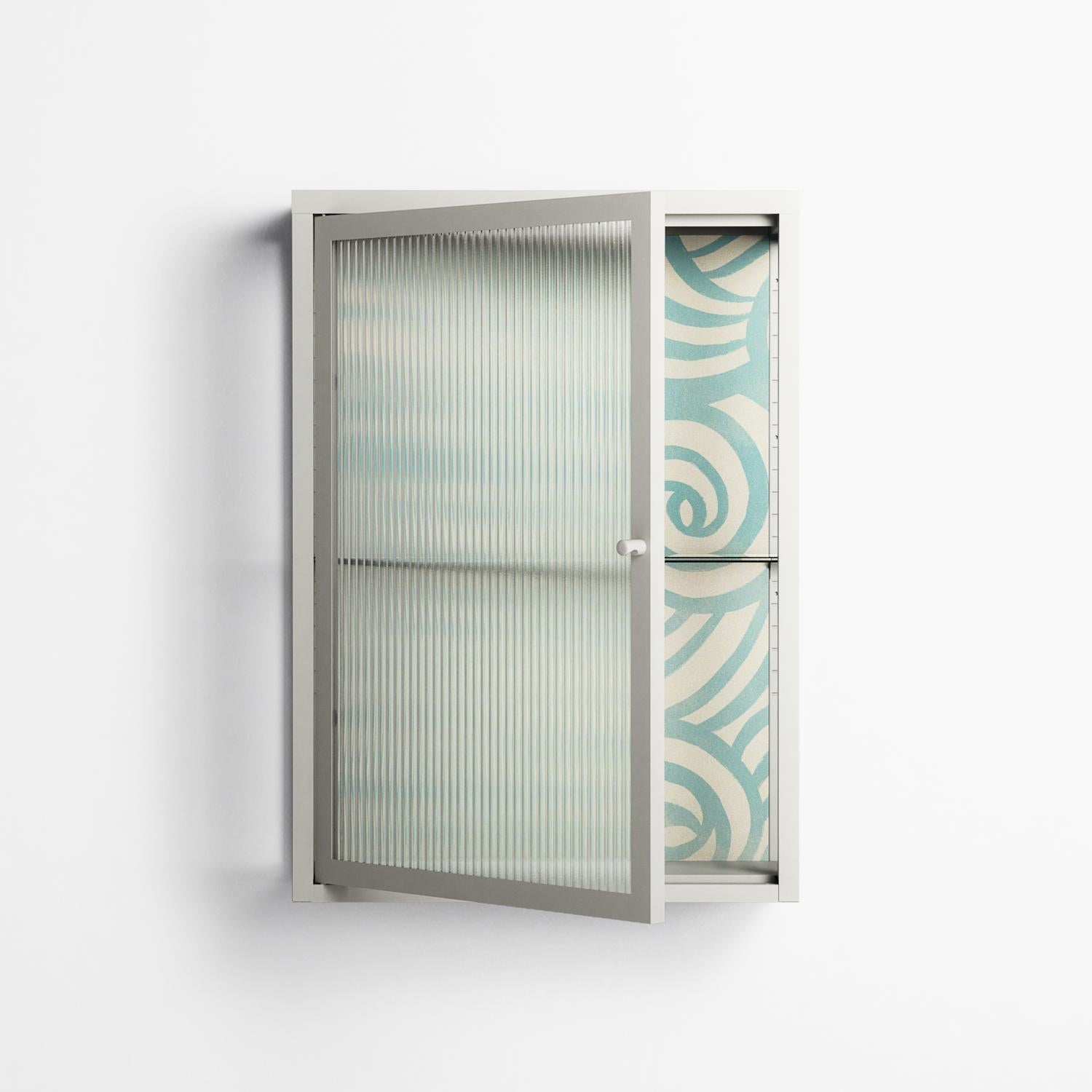 Epic Swirl - Wall Cabinet - Amy Suther - Chalk - Reeded glass