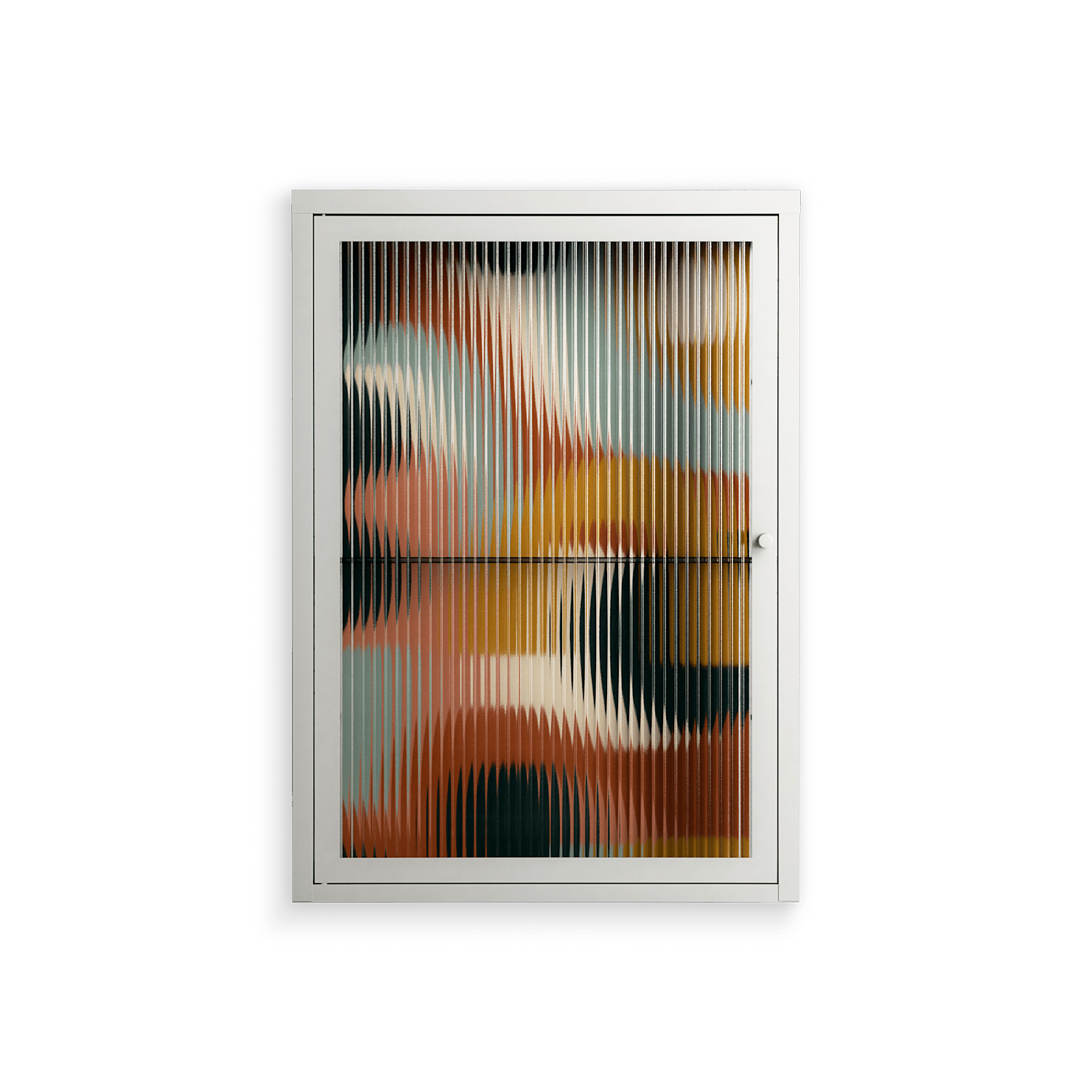 Abstract Sunrise - Wall Cabinet - Amy Suther - Chalk - Reeded glass