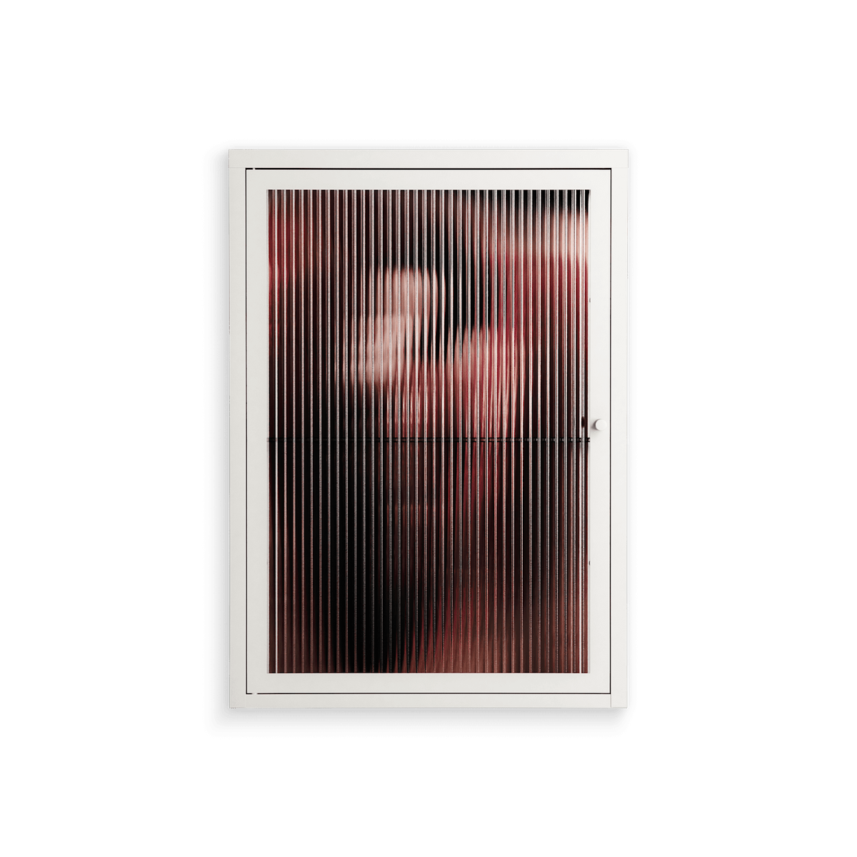 Red 2 - Wall Cabinet - Nadia Ryder - Chalk - Reeded glass