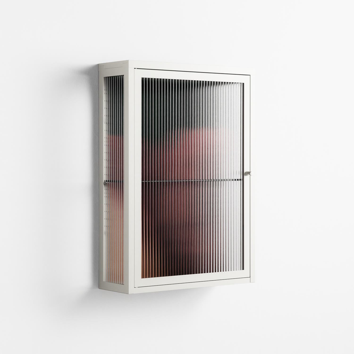 Red 3 - Wall Cabinet - Nadia Ryder - Chalk - Reeded glass