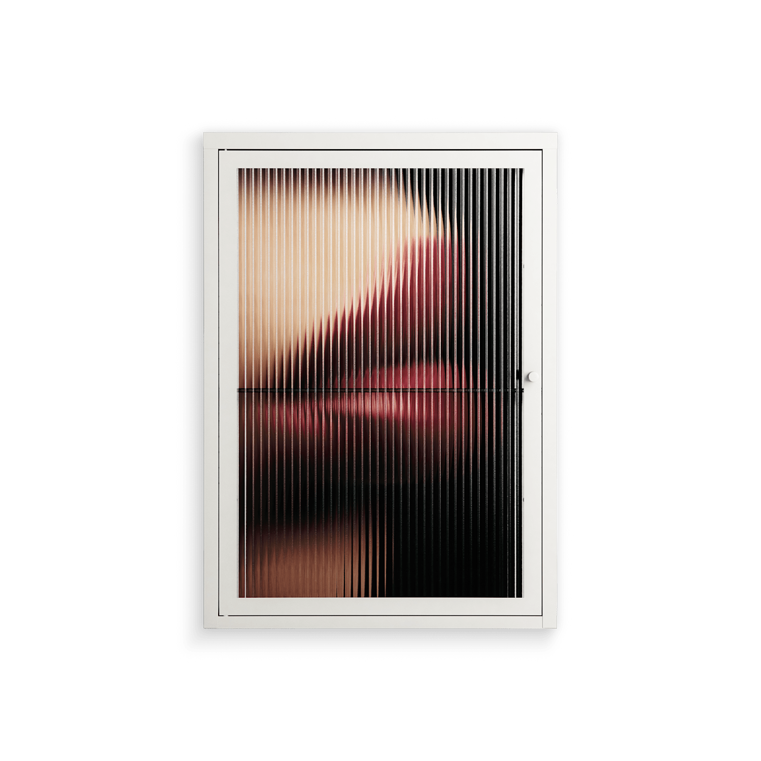 Red 4 - Wall Cabinet - Nadia Ryder - Chalk - Reeded glass