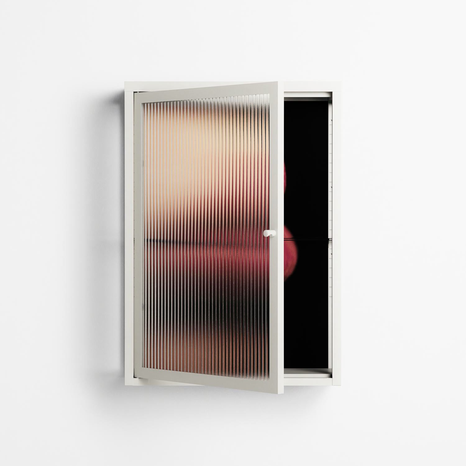 Red 4 - Wall Cabinet - Nadia Ryder - Chalk - Reeded glass