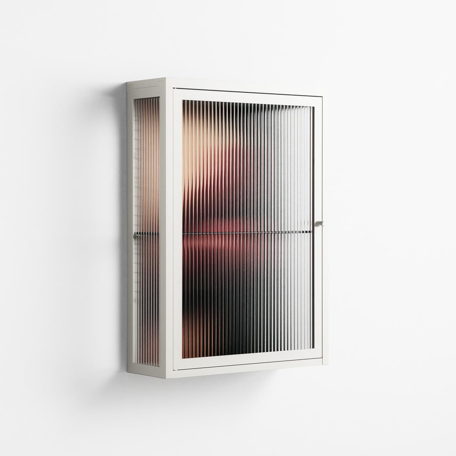 Red 4 - Wall Cabinet - Nadia Ryder - Chalk - Reeded glass