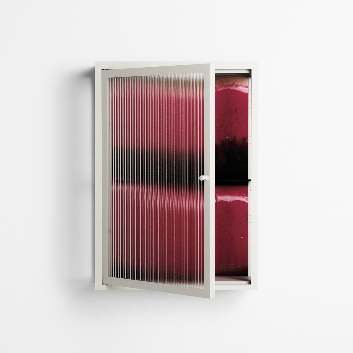 Squish - Wall Cabinet - Nadia Ryder - Chalk - Reeded glass