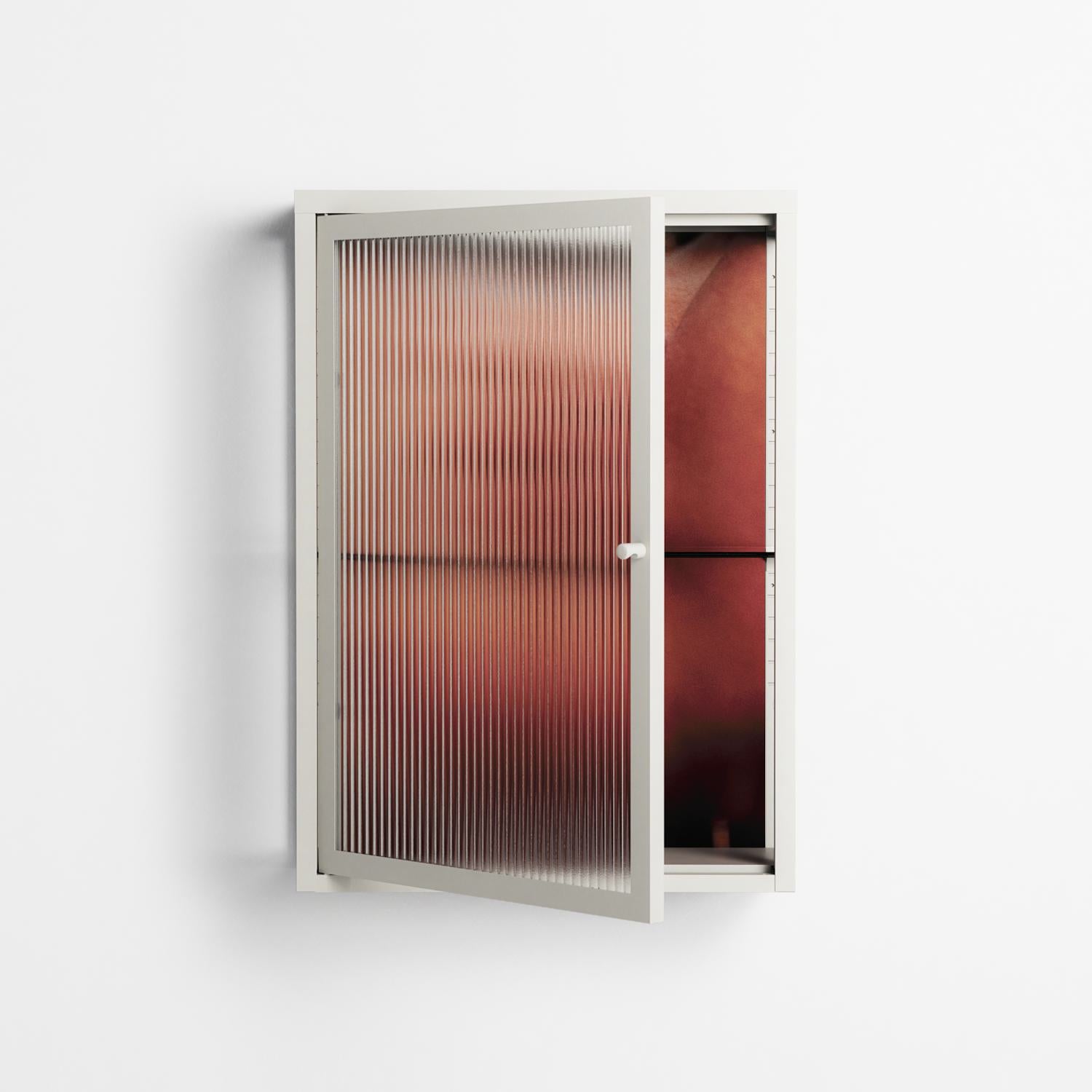 The Art Of Kissing - Wall Cabinet - Nadia Ryder - Chalk - Reeded glass