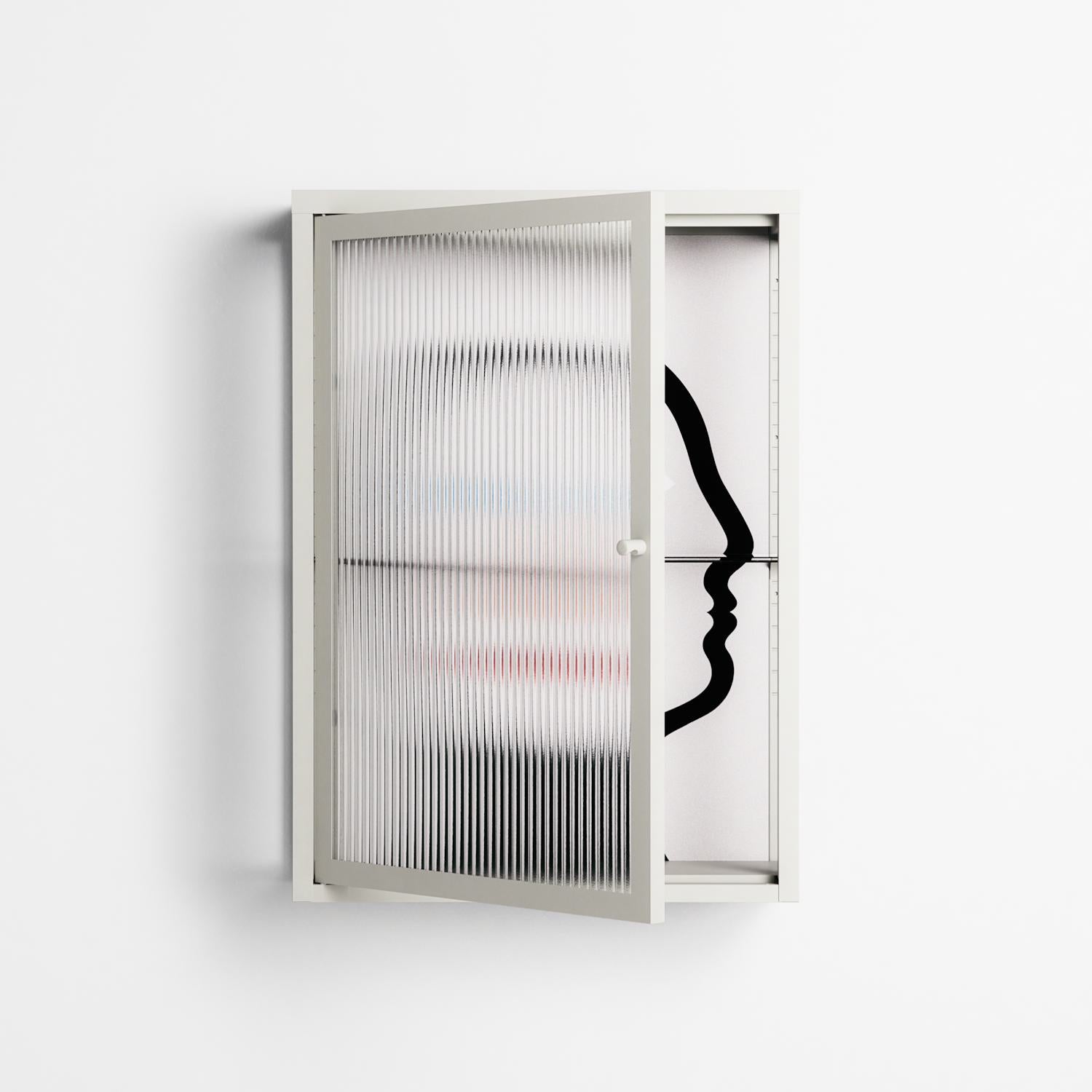 En_Suspend - Wall Cabinet - David Vanadia - Chalk - Reeded glass