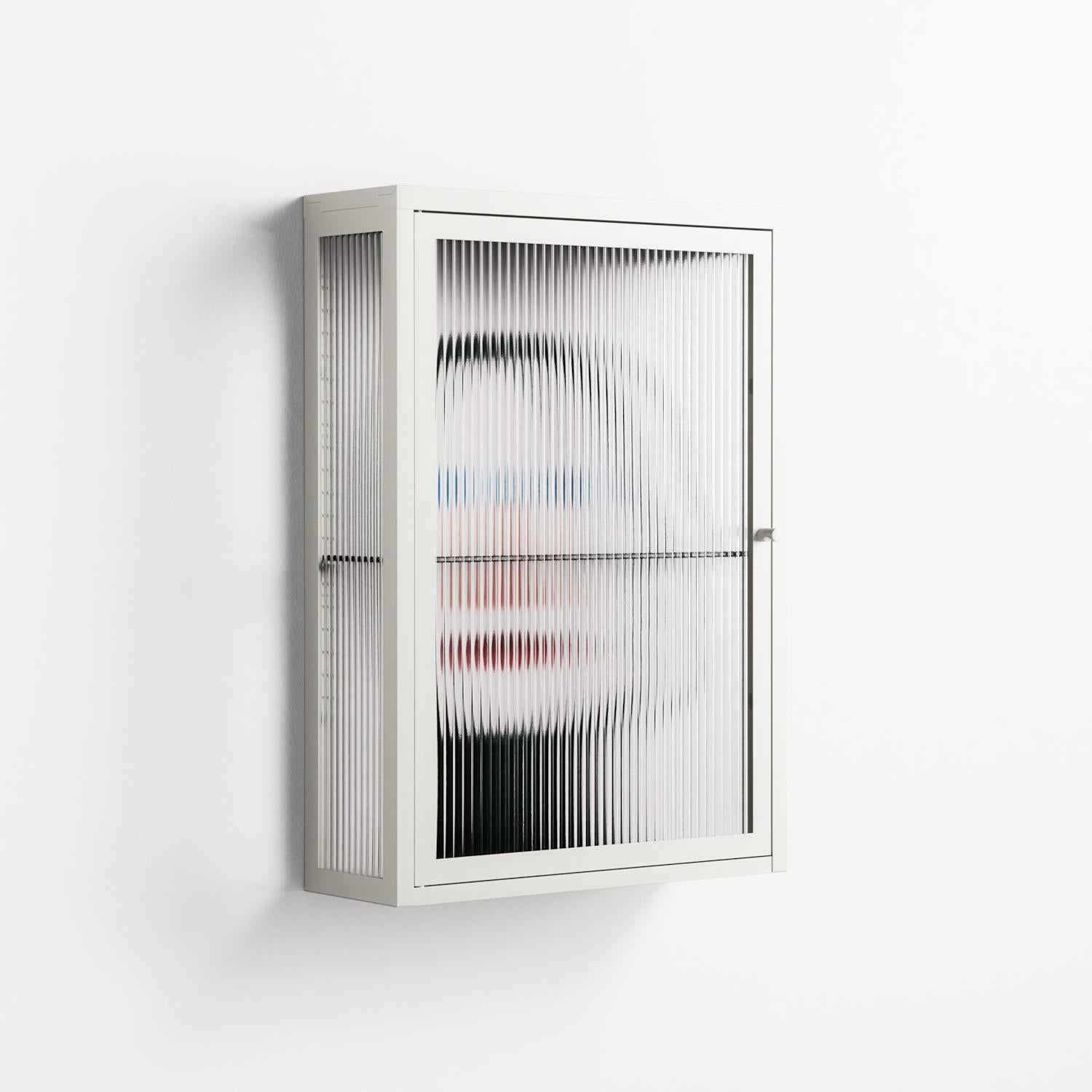 En_Suspend - Wall Cabinet - David Vanadia - Chalk - Reeded glass
