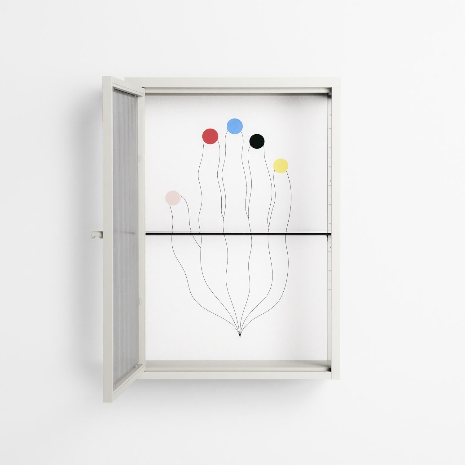 Épanoui - Wall Cabinet - David Vanadia - Chalk - Reeded glass