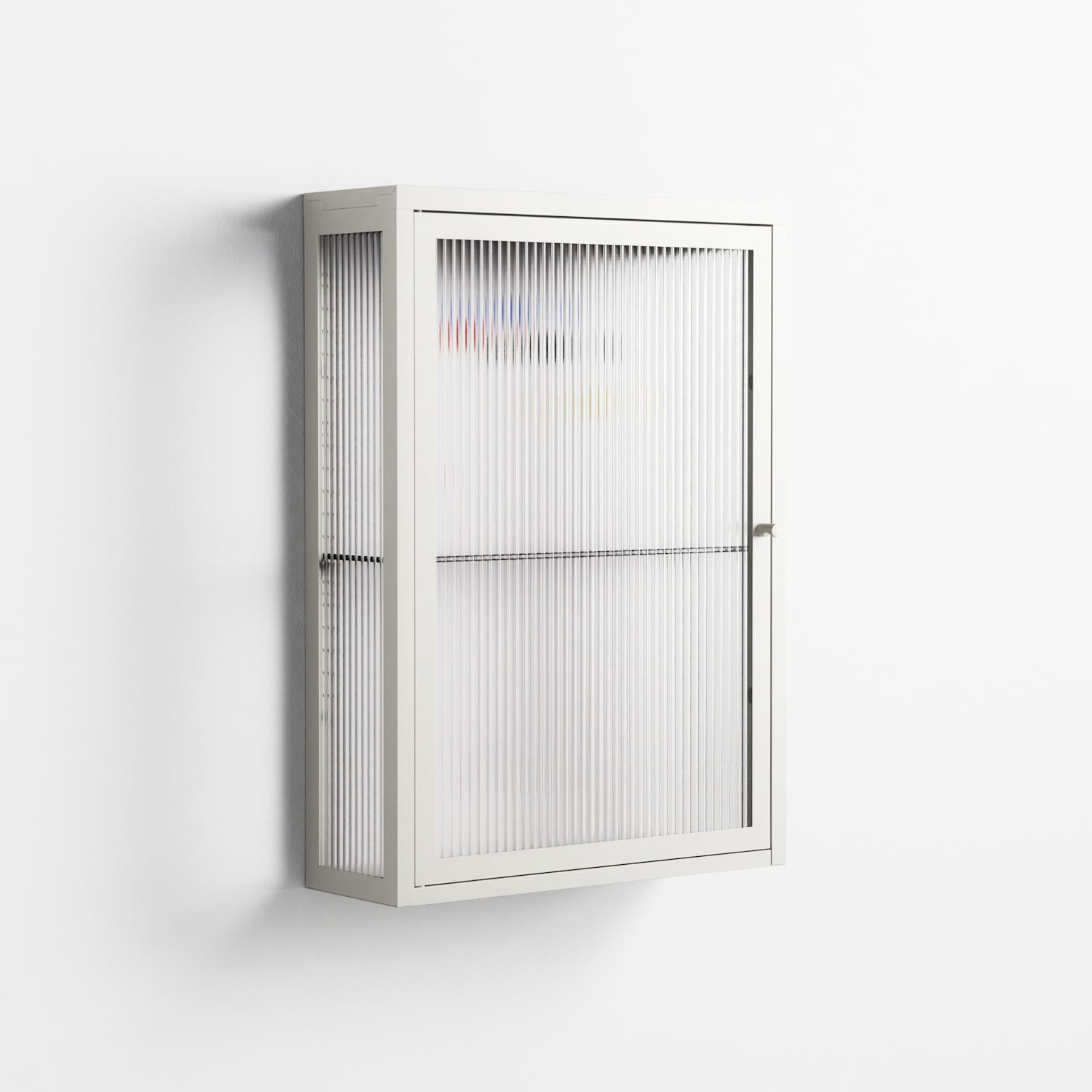 Épanoui - Wall Cabinet - David Vanadia - Chalk - Reeded glass