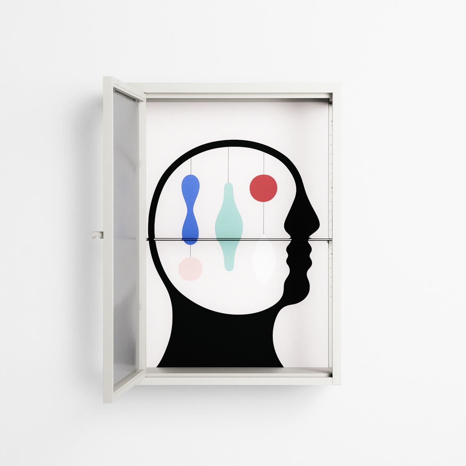 Équilibre_Intérieur - Wall Cabinet - David Vanadia - Chalk - Reeded glass