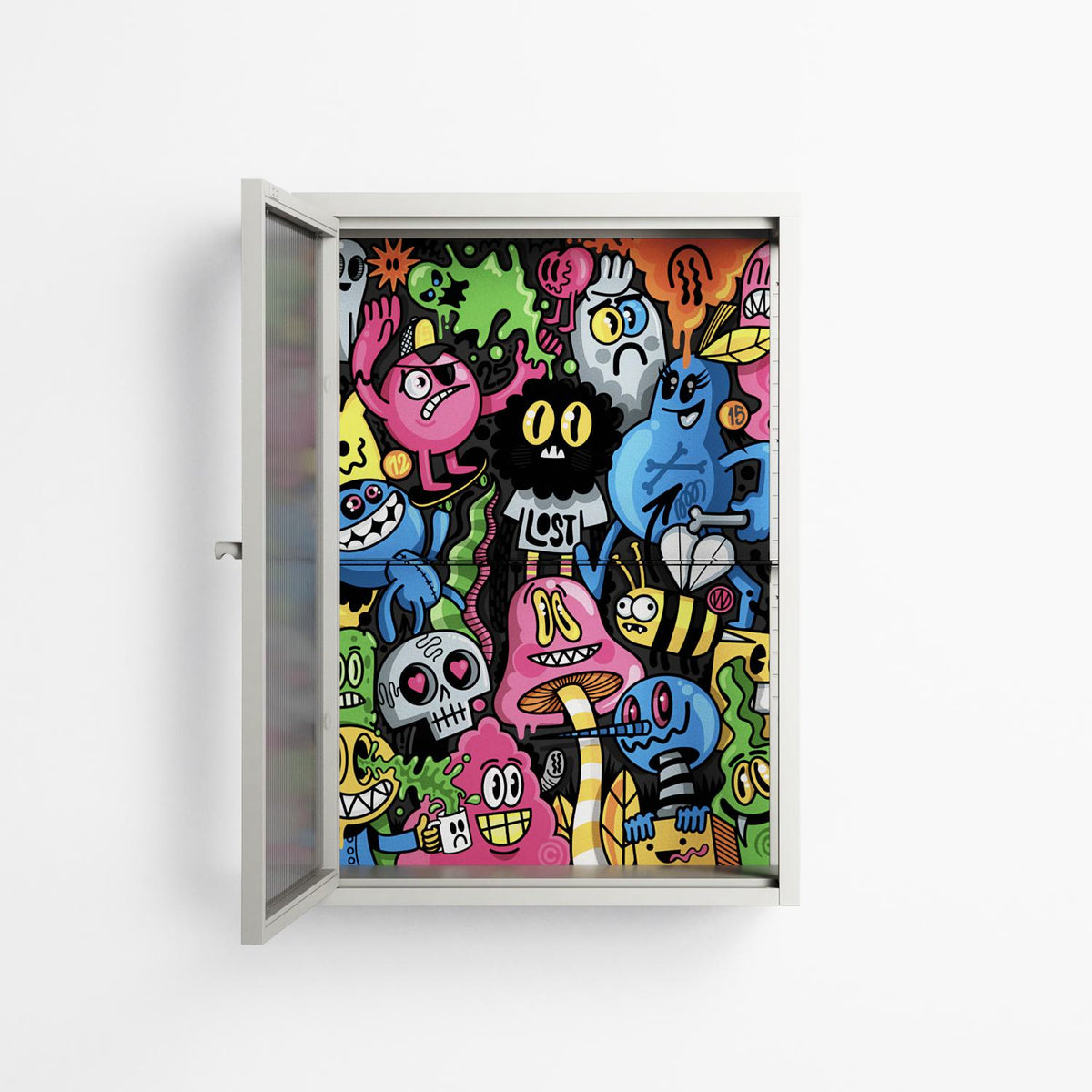 All The Good Guys - Wall Cabinet - Craig Watkins - Chalk - Reeded glass