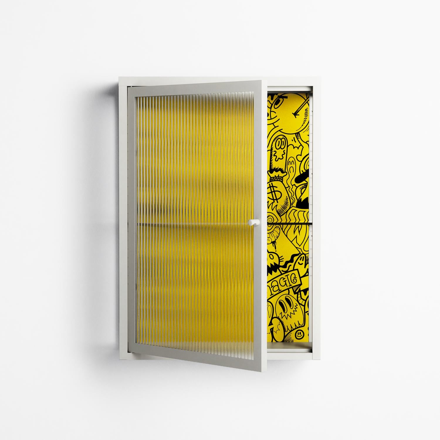 What a Mess - Wall Cabinet - Craig Watkins - Chalk - Reeded glass