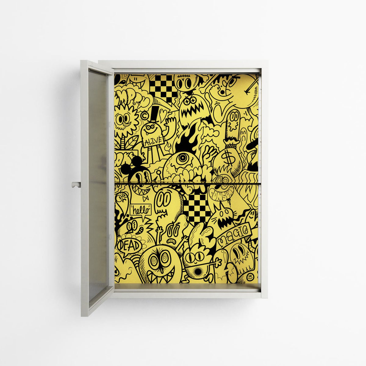 What a Mess - Wall Cabinet - Craig Watkins - Chalk - Reeded glass