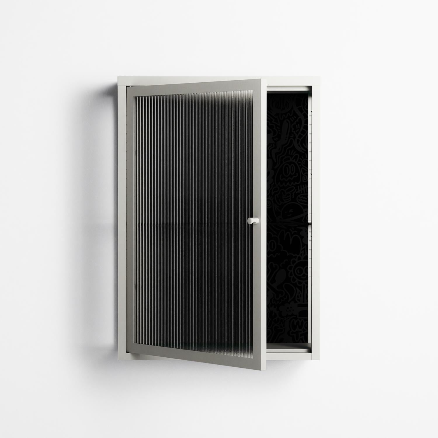 The Single Color - Wall Cabinet - Craig Watkins - Chalk - Reeded glass