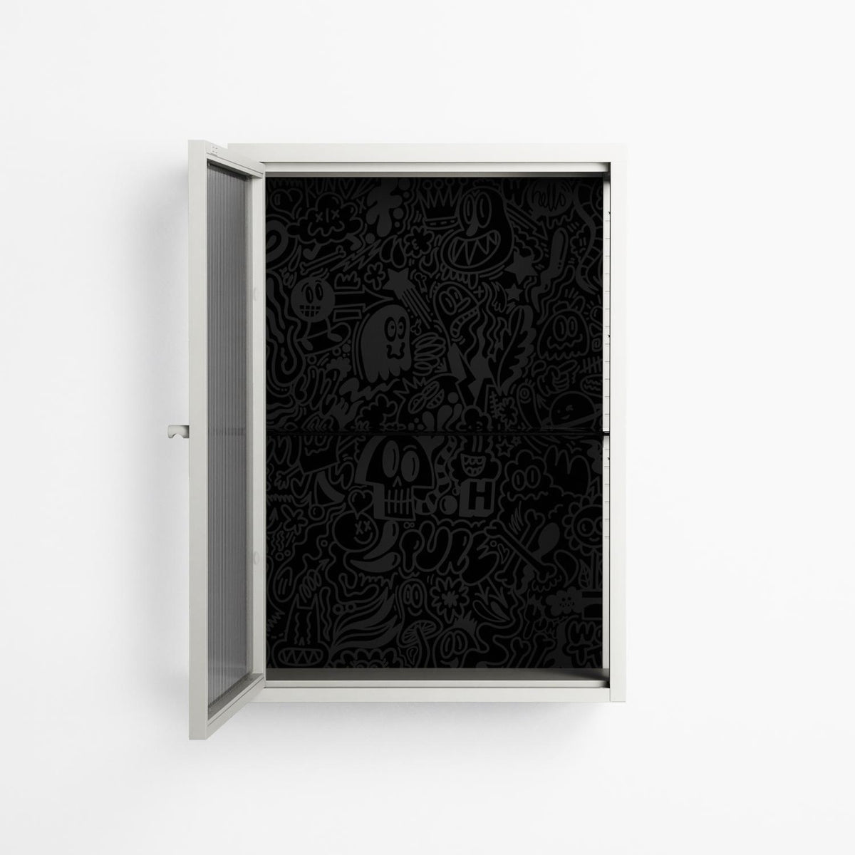 The Single Color - Wall Cabinet - Craig Watkins - Chalk - Reeded glass