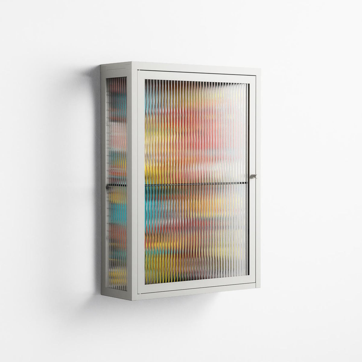 All The Stickers - Wall Cabinet - Craig Watkins - Chalk - Reeded glass