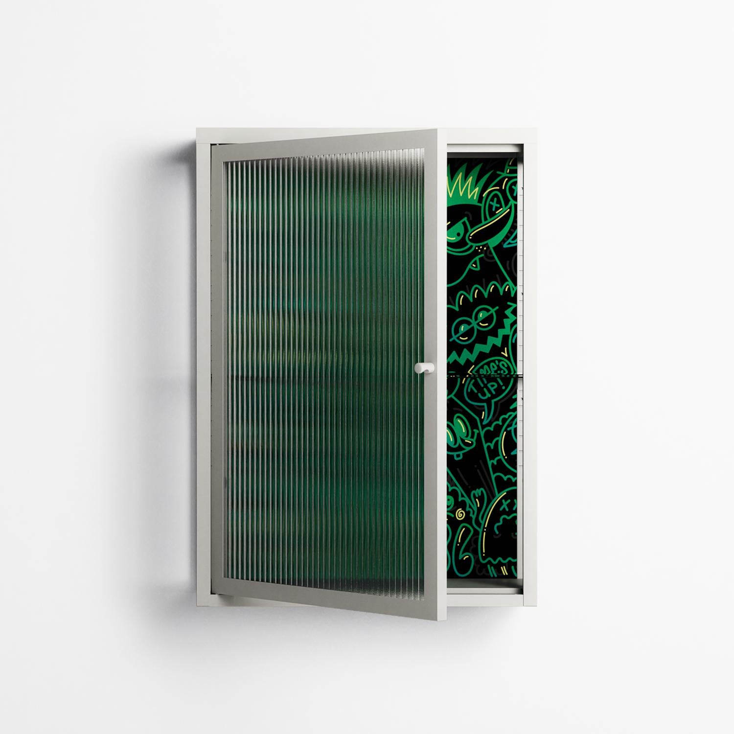 Thankful - Wall Cabinet - Craig Watkins - Chalk - Reeded glass