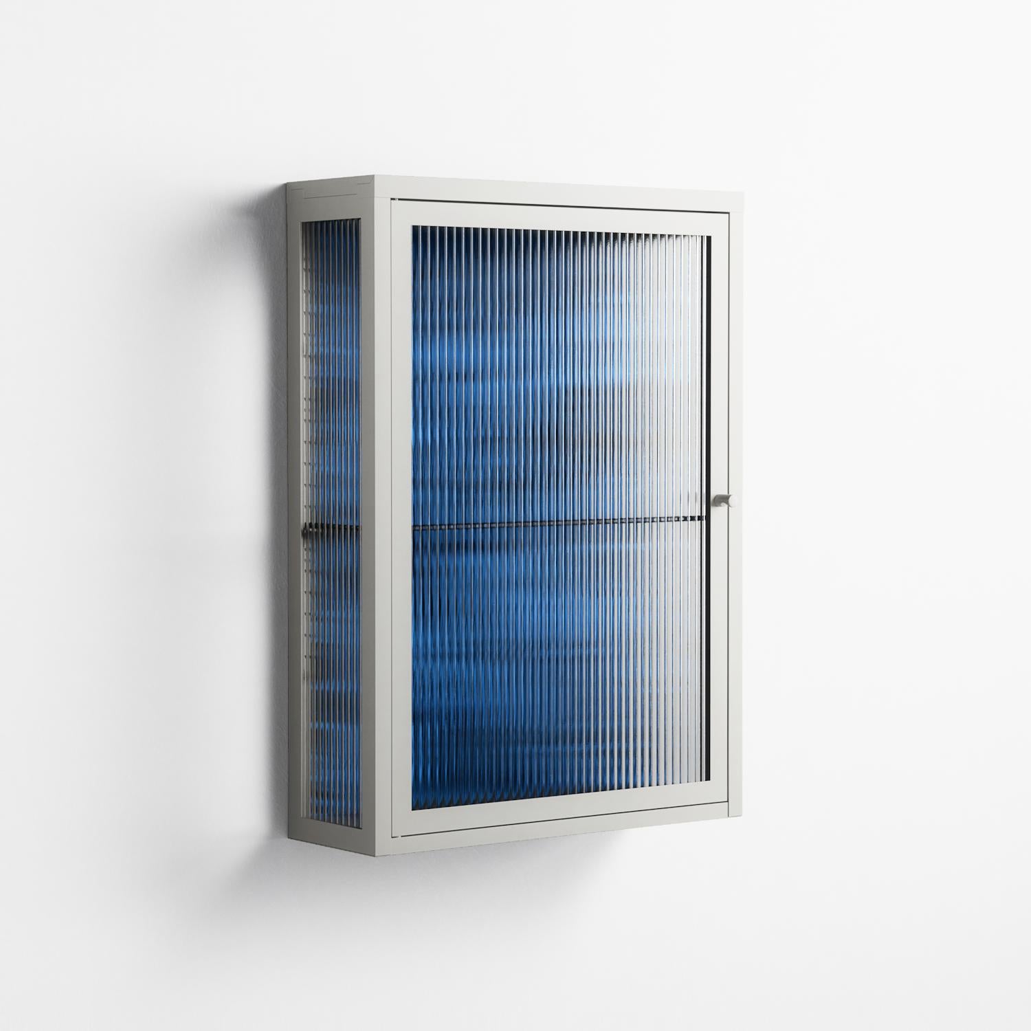 The Blue Line - Wall Cabinet - Craig Watkins - Chalk - Reeded glass