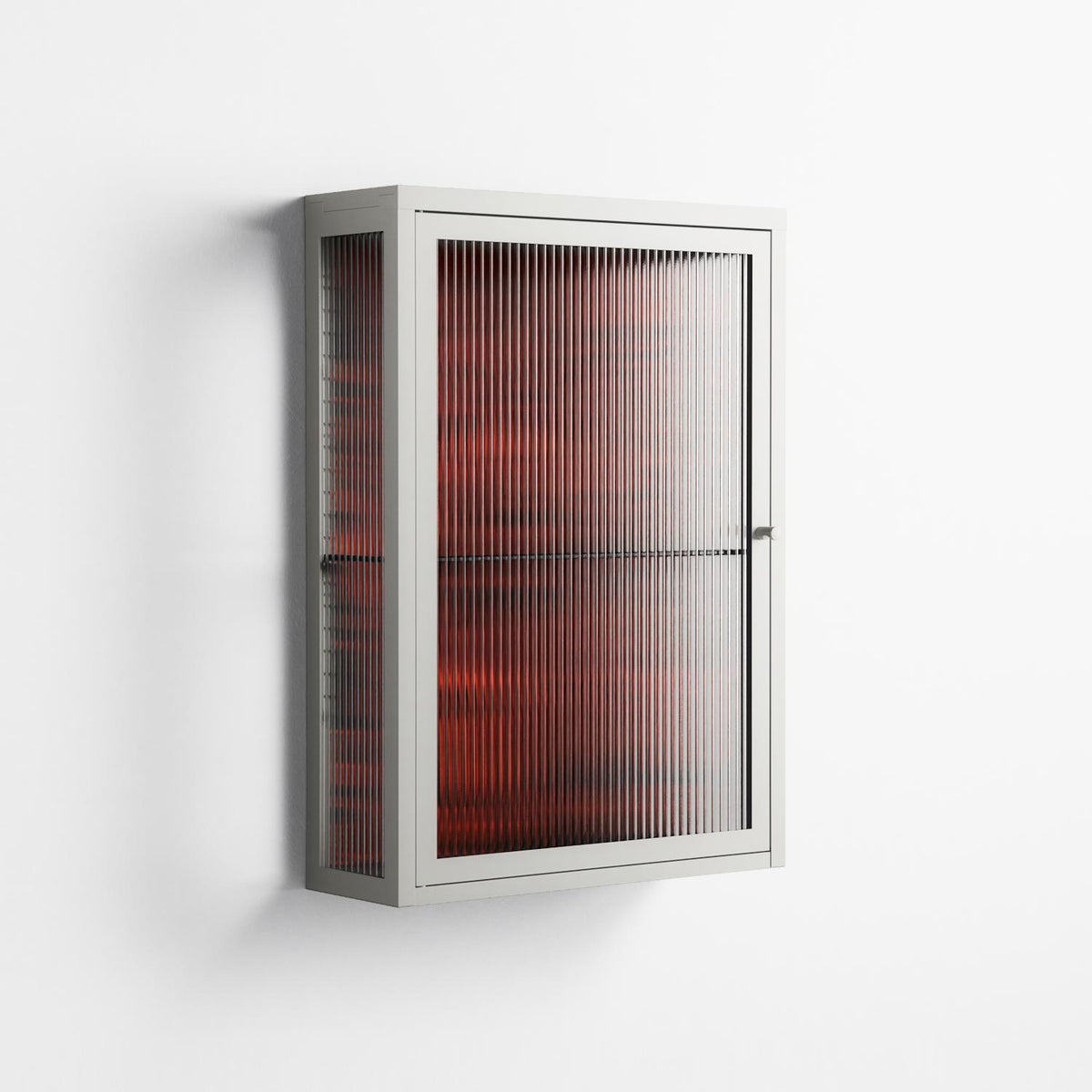 Wottosque Red - Wall Cabinet - Craig Watkins - Chalk - Reeded glass