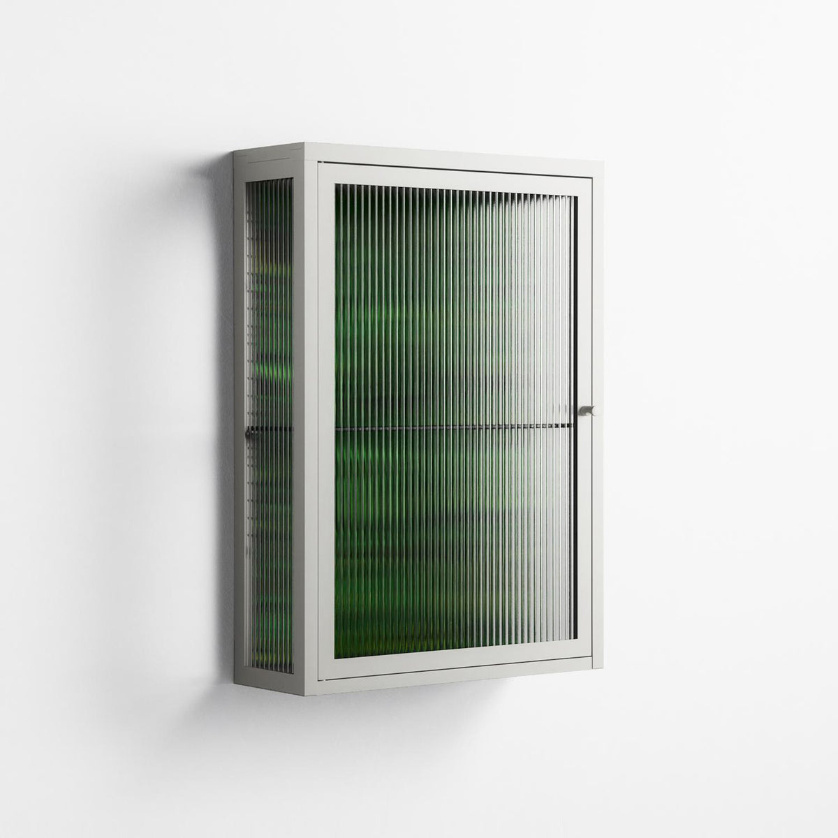 Wottosque Green - Wall Cabinet - Craig Watkins - Chalk - Reeded glass