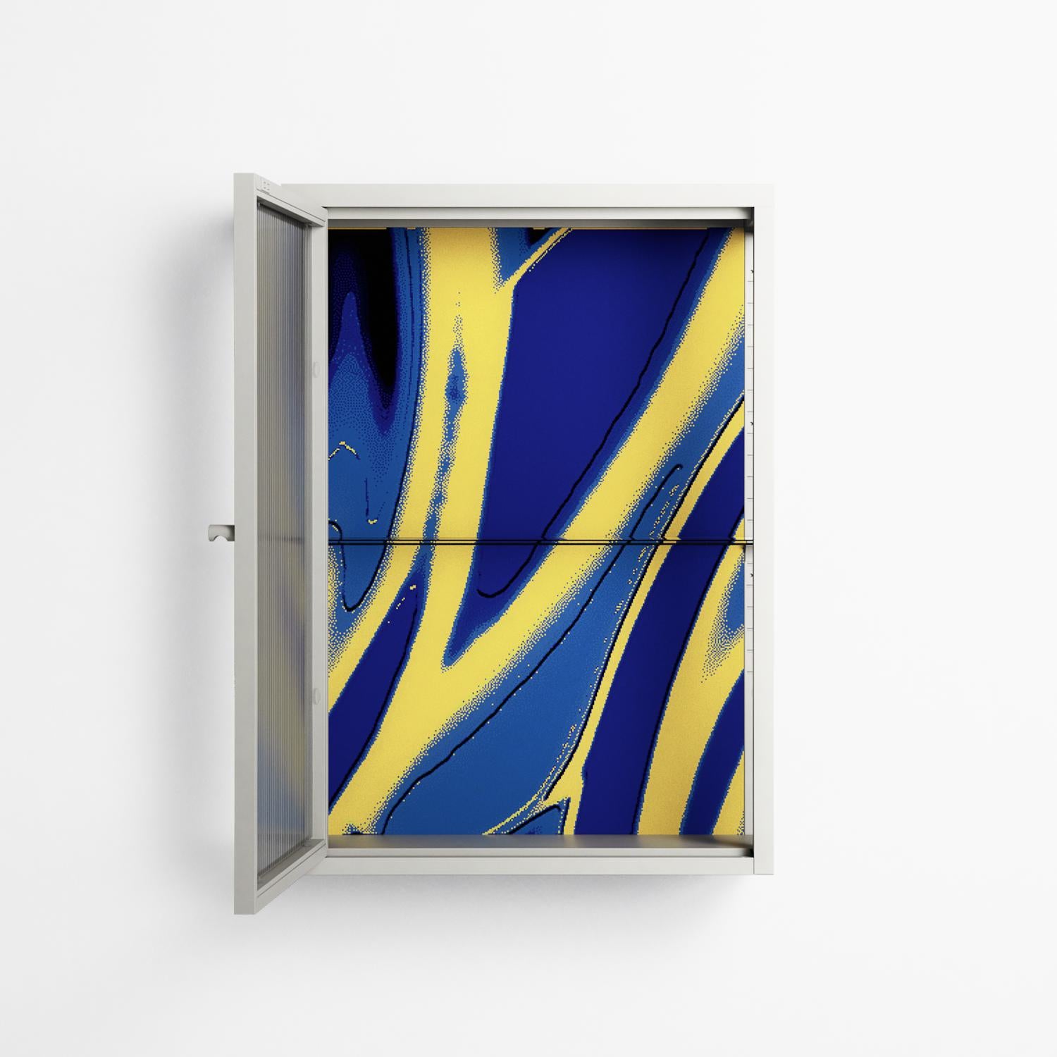 Blue Gale - Wall Cabinet - Oluwasheyi Adebayo - Chalk - Reeded glass