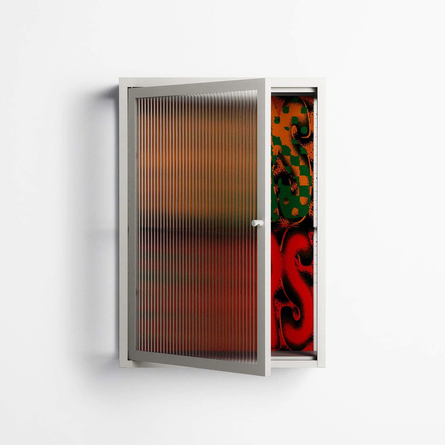 Hours - Wall Cabinet - Oluwasheyi Adebayo - Chalk - Reeded glass