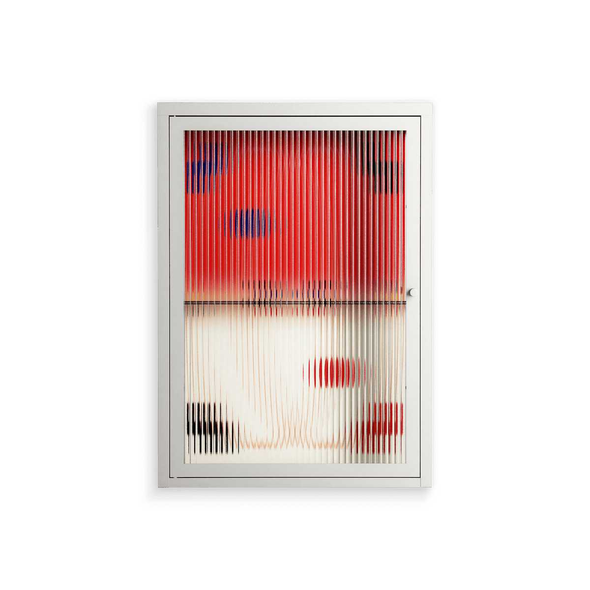 Parallel Mirage - Wall Cabinet - Oluwasheyi Adebayo - Chalk - Reeded glass