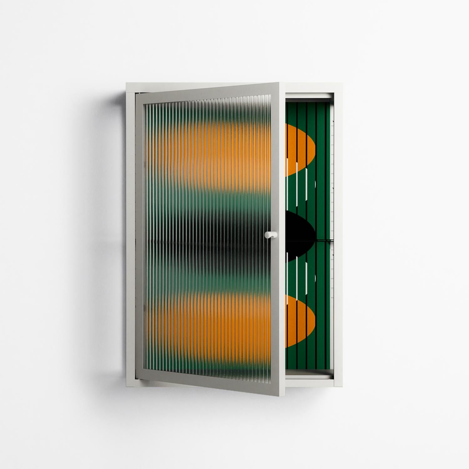 Soul Split - Wall Cabinet - Oluwasheyi Adebayo - Chalk - Reeded glass
