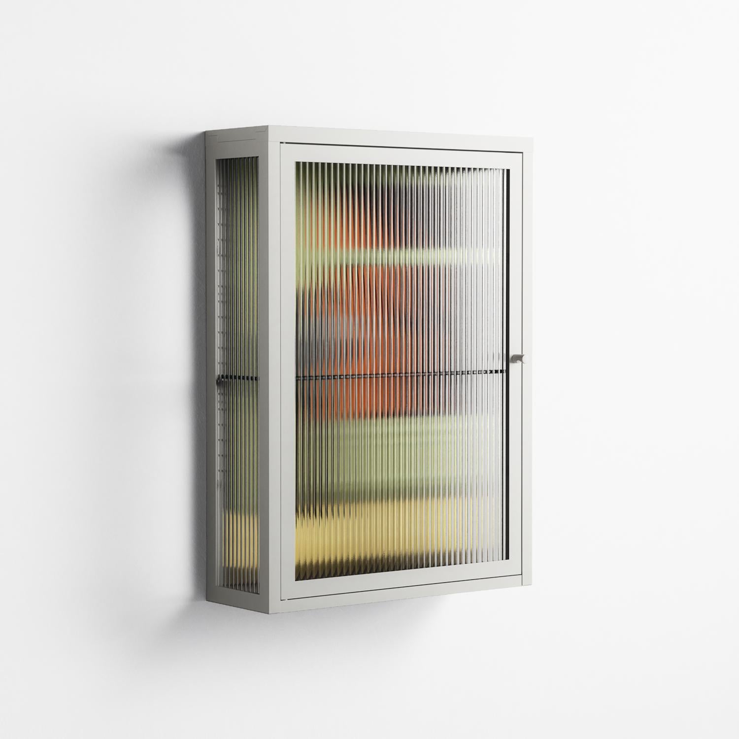 Anonymous Reader - Wall Cabinet - Kristin Eriksson - Chalk - Reeded glass