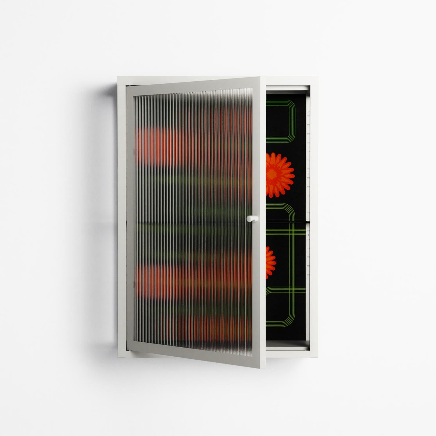 Floral Pipes - Wall Cabinet - Kristin Eriksson - Chalk - Reeded glass