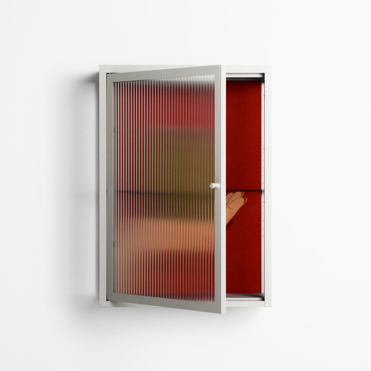 Pickles - Wall Cabinet - Kristin Eriksson - Chalk - Reeded glass