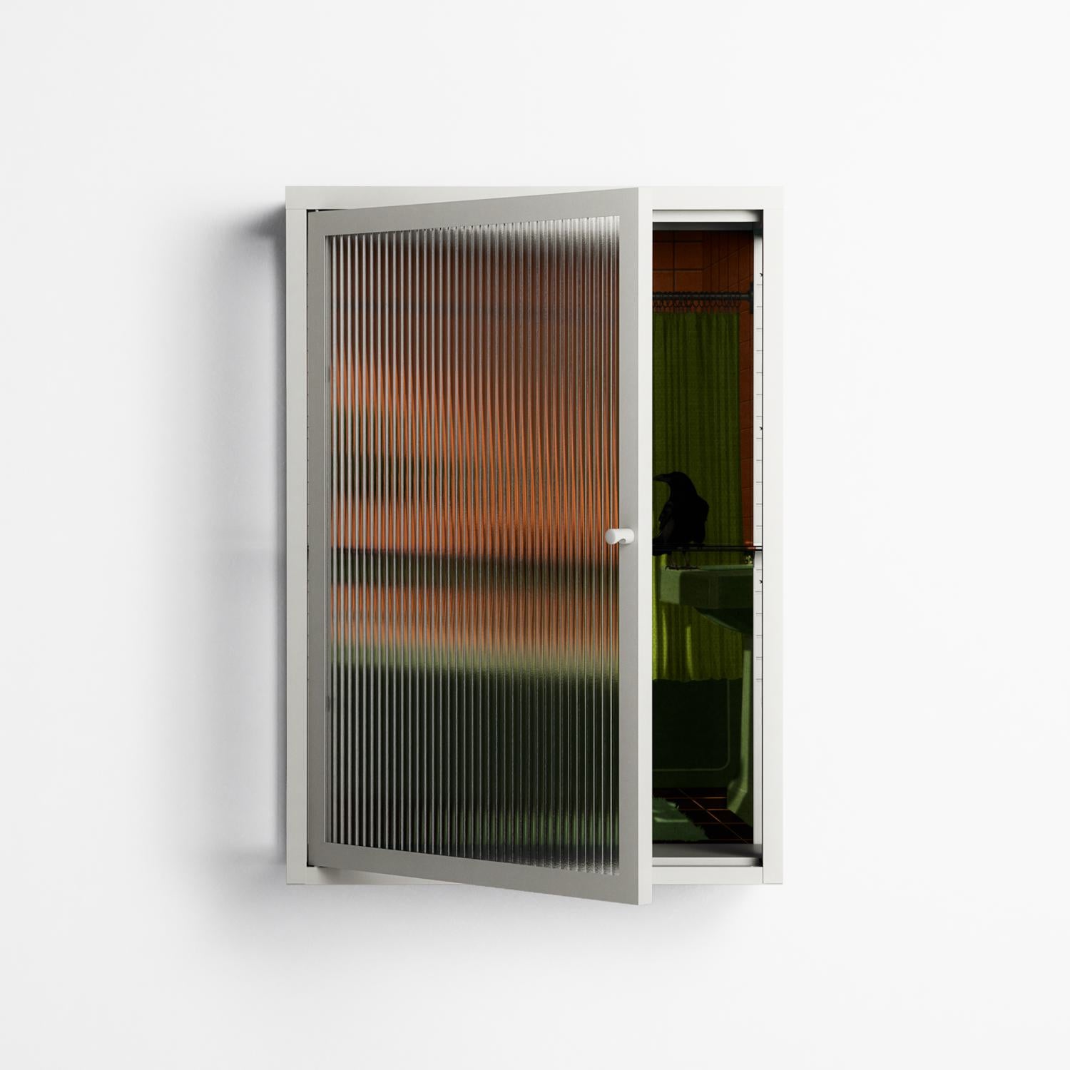 Bad Omen - Wall Cabinet - Kristin Eriksson - Chalk - Reeded glass