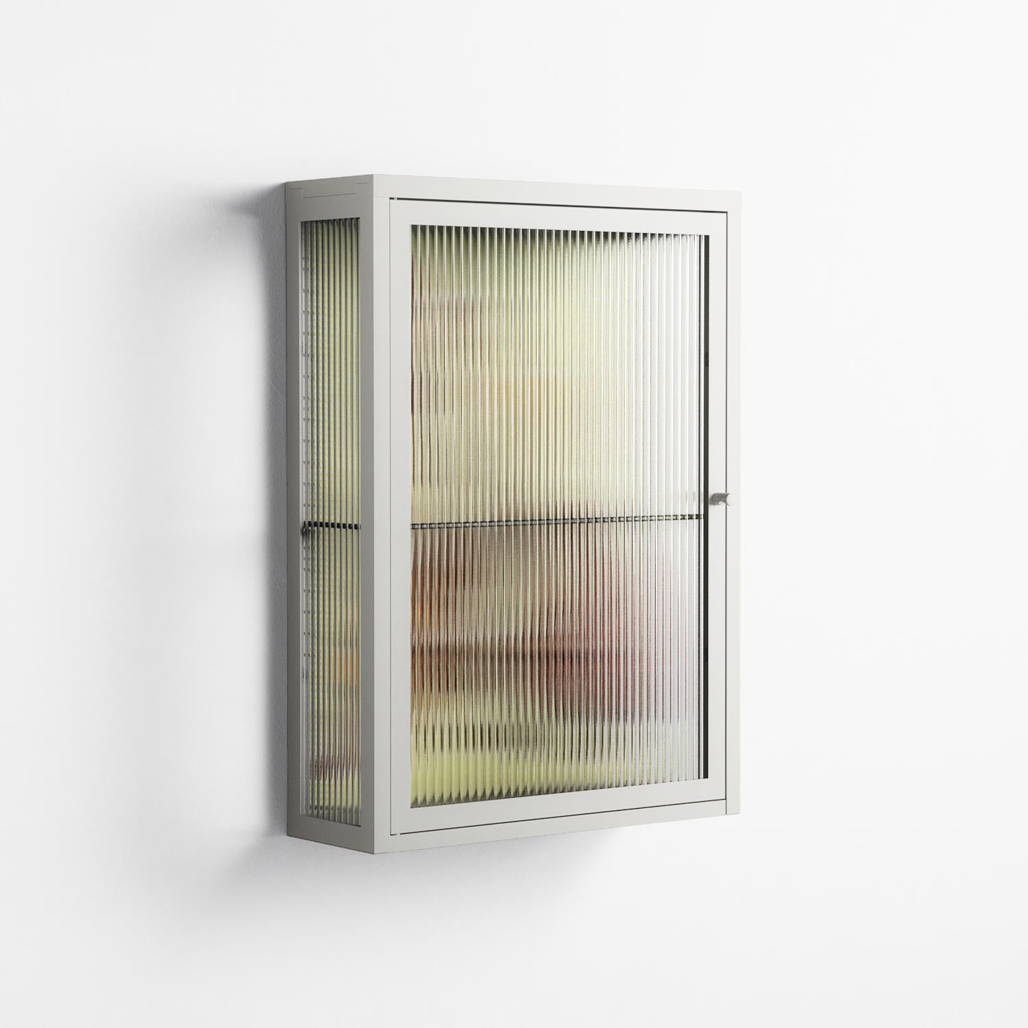 Can You Face It - Wall Cabinet - Sophie Goudman-Peachey - Chalk - Reeded glass