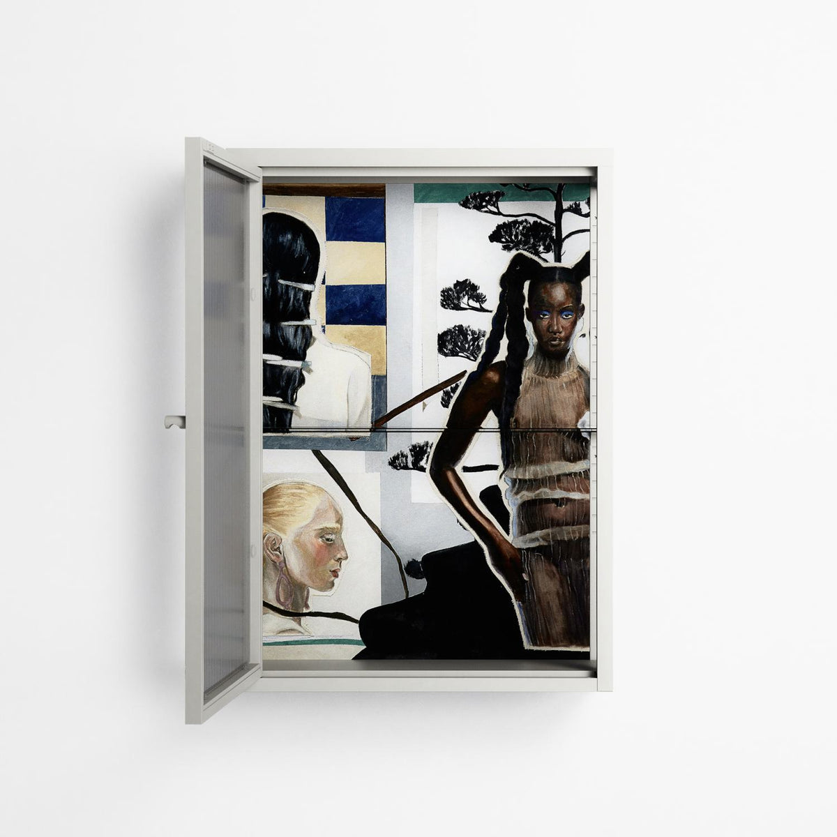 Dreaming With Open Eyes - Wall Cabinet - Sophie Goudman-Peachey - Chalk - Reeded glass