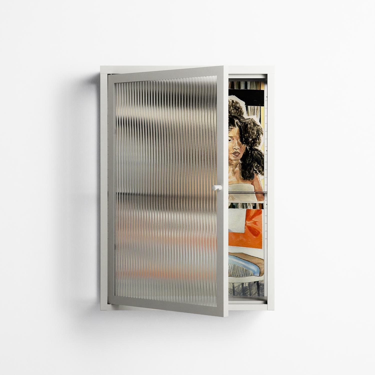 Sweet Far Away - Wall Cabinet - Sophie Goudman-Peachey - Chalk - Reeded glass
