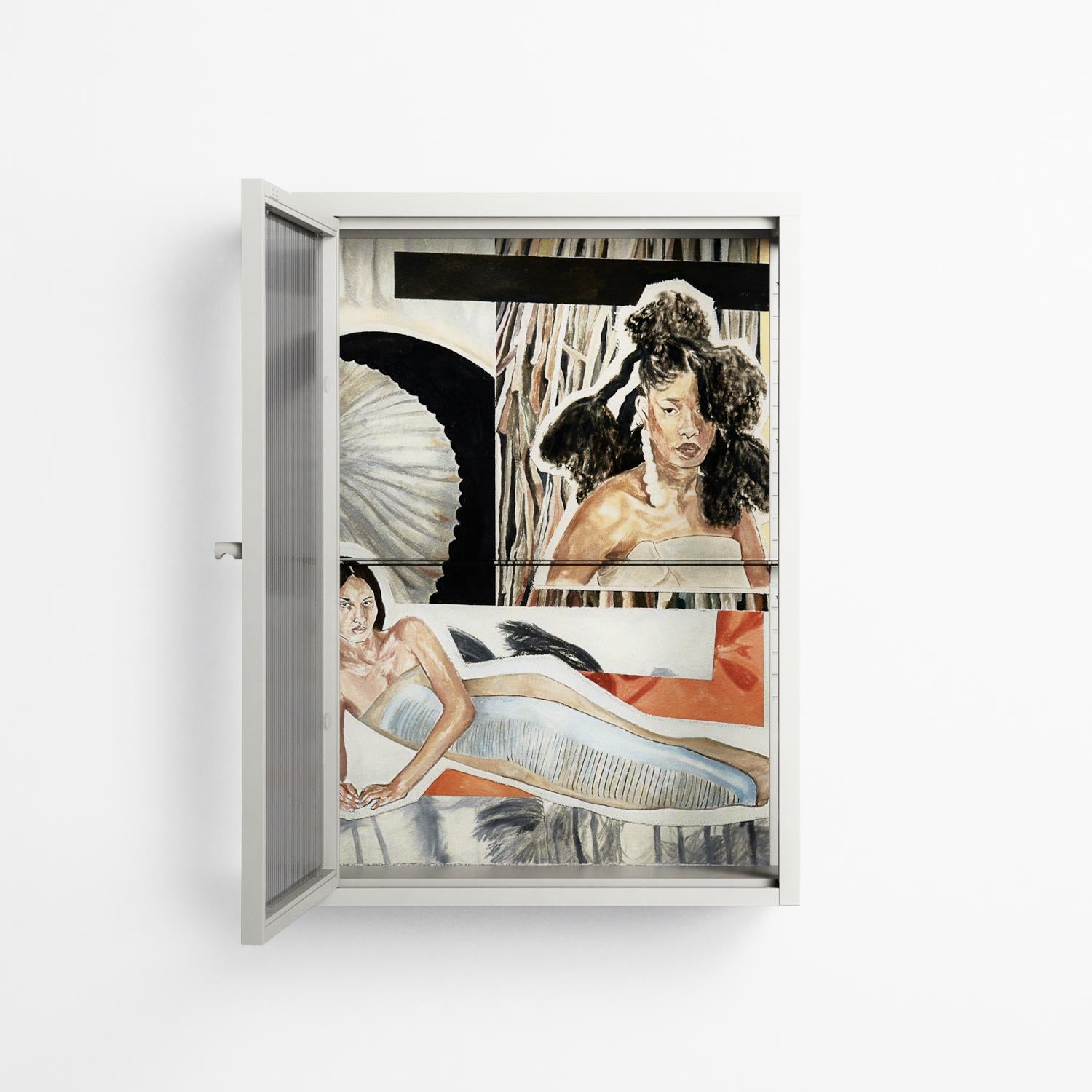 Sweet Far Away - Wall Cabinet - Sophie Goudman-Peachey - Chalk - Reeded glass