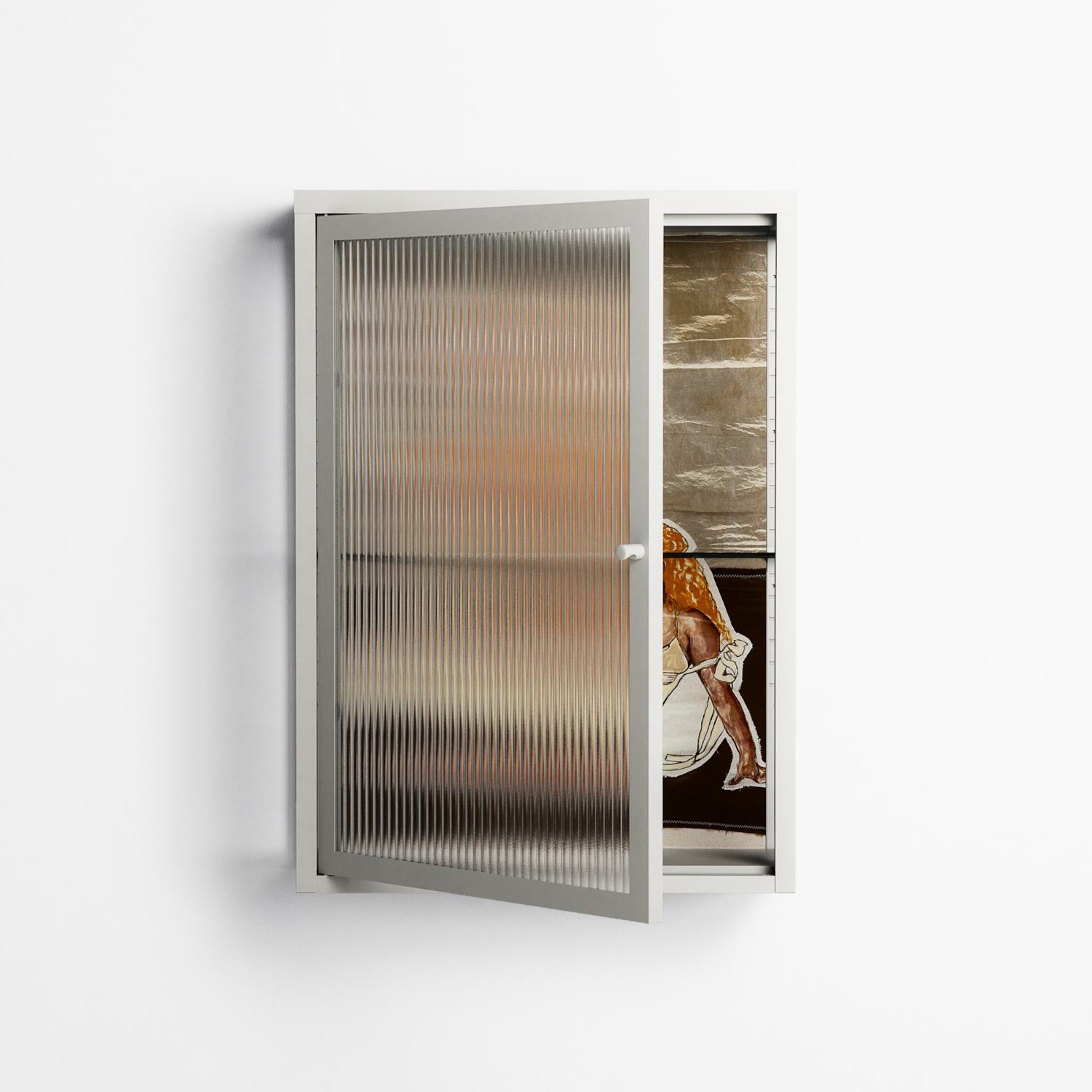 We Are Who We Are - Wall Cabinet - Sophie Goudman-Peachey - Chalk - Reeded glass