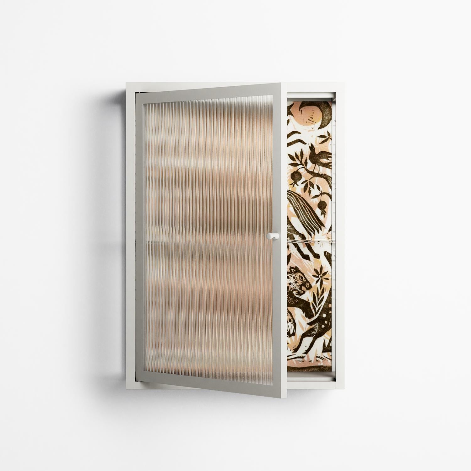 Delight Pink - Wall Cabinet - Diana Catchpole - Chalk - Reeded glass