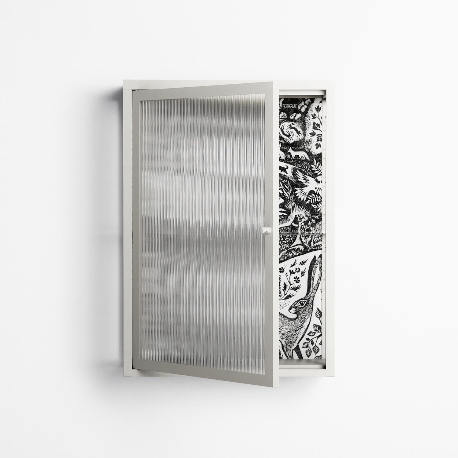 Flight Of Fancy - Wall Cabinet - Diana Catchpole - Chalk - Reeded glass