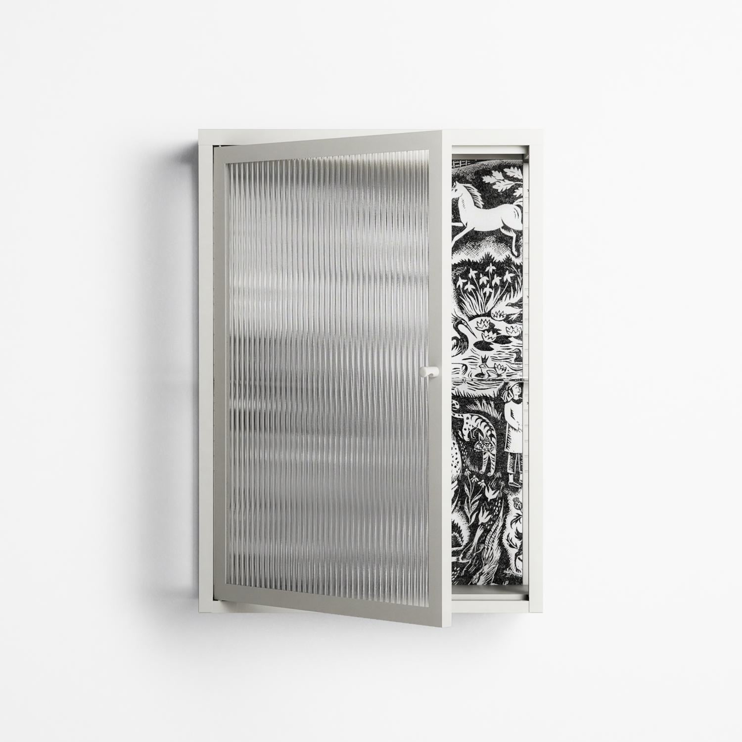 Flight Of Fancy 3 - Wall Cabinet - Diana Catchpole - Chalk - Reeded glass