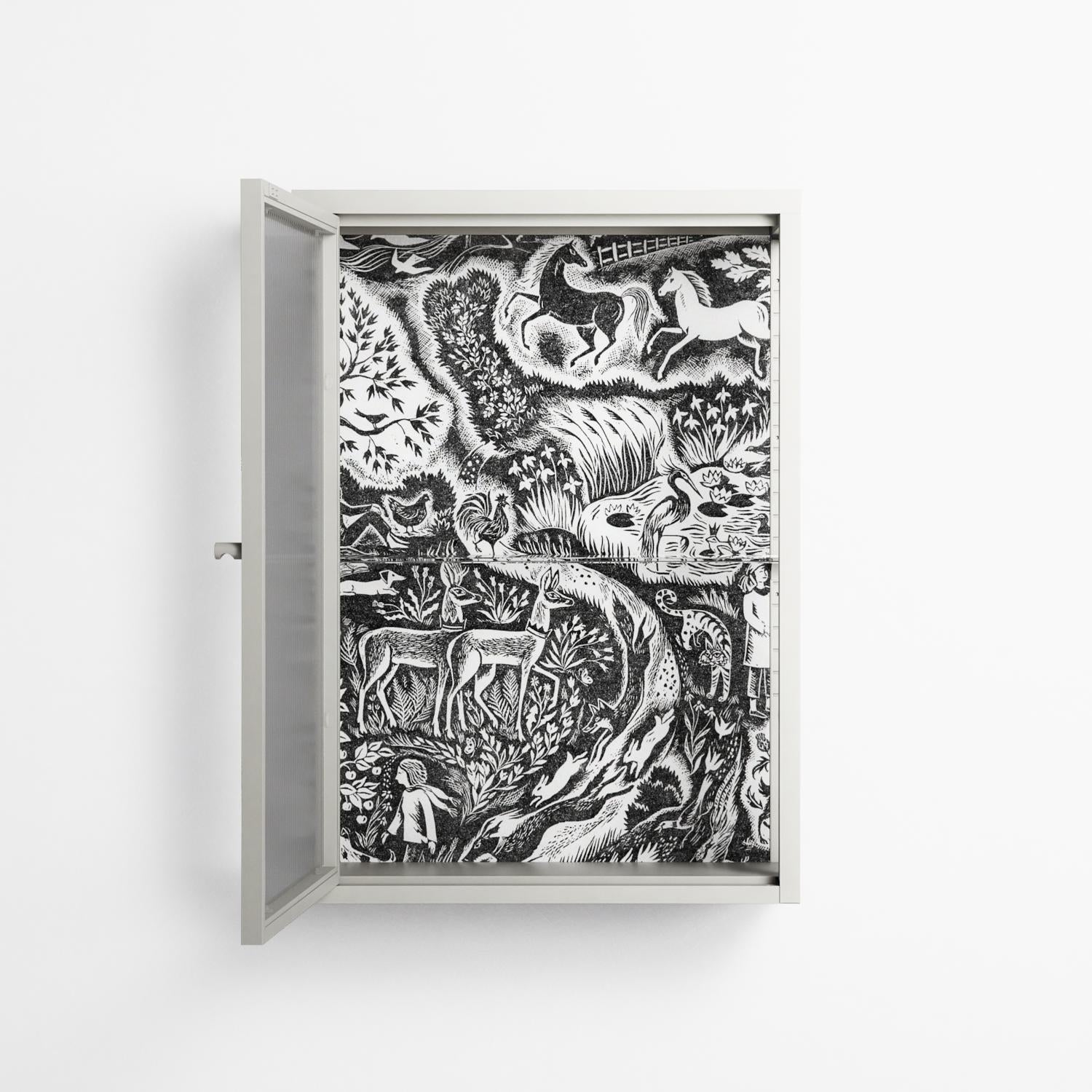 Flight Of Fancy 3 - Wall Cabinet - Diana Catchpole - Chalk - Reeded glass