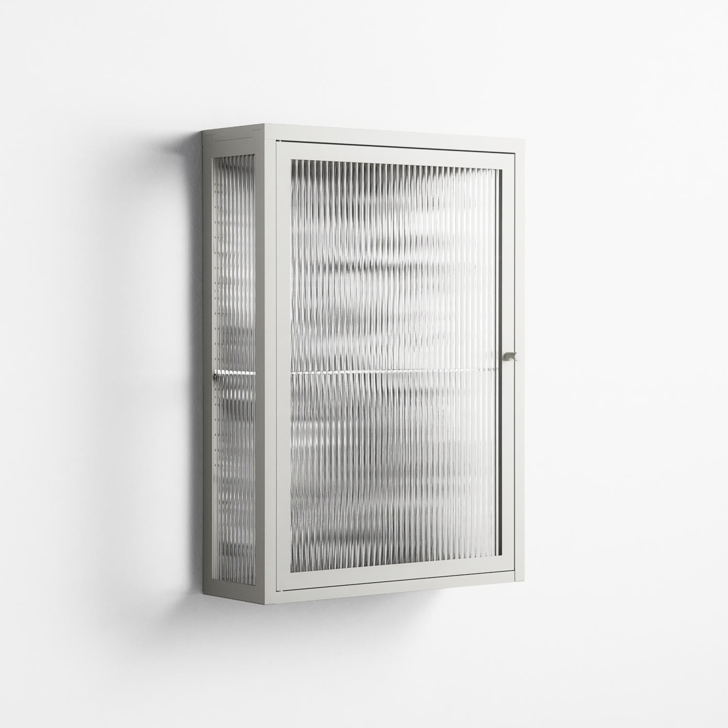 Flight Of Fancy 3 - Wall Cabinet - Diana Catchpole - Chalk - Reeded glass