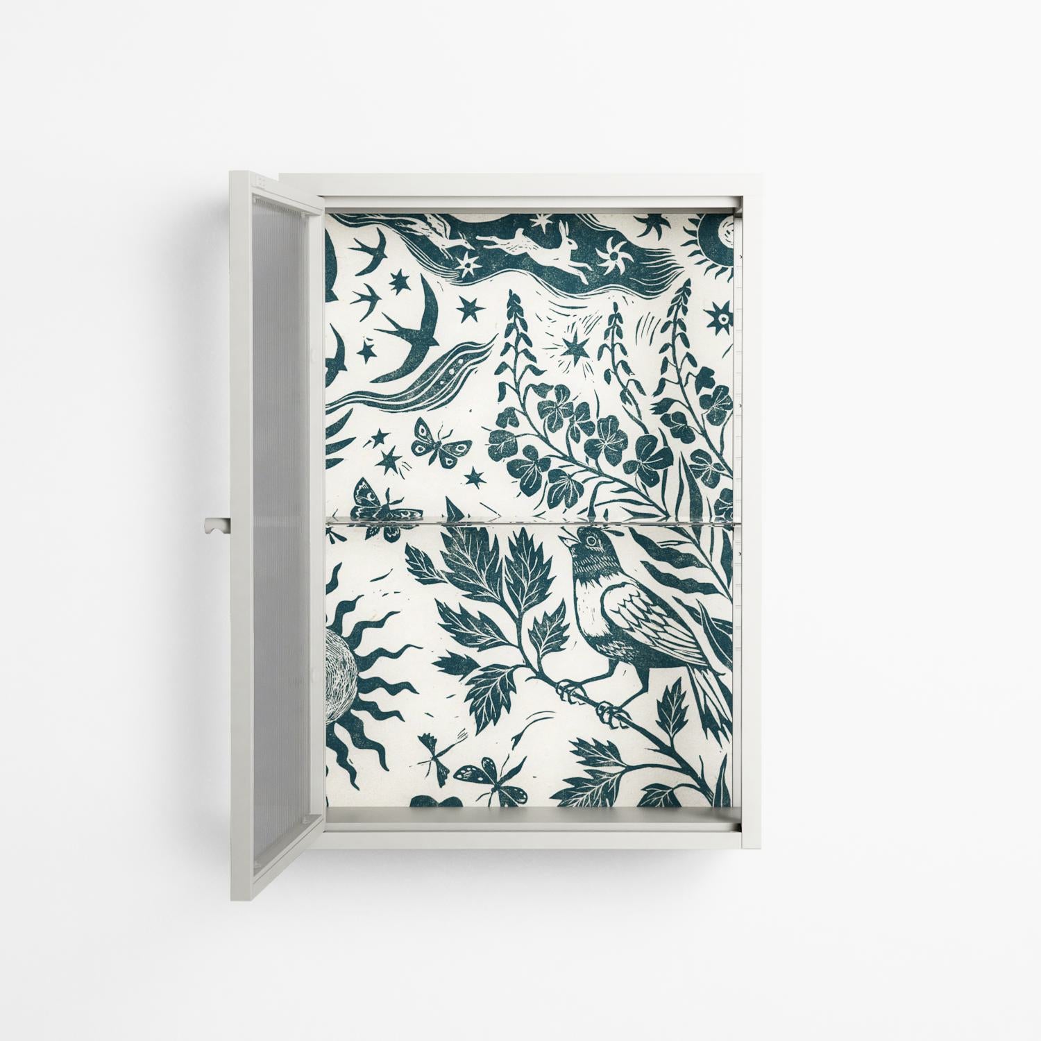 Ode to Summer 3 - Wall Cabinet - Diana Catchpole - Chalk - Reeded glass