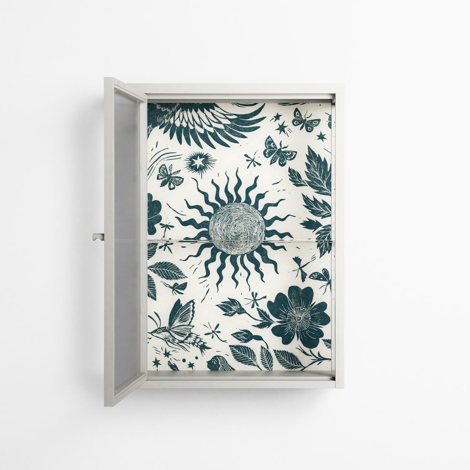 Ode to Summer 6 - Wall Cabinet - Diana Catchpole - Chalk - Reeded glass