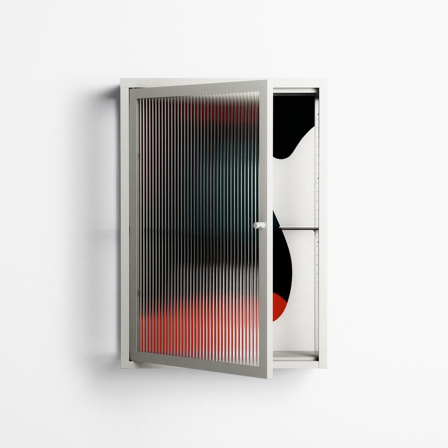 Plume - Wall Cabinet - Rikki Hewitt - Chalk - Reeded glass