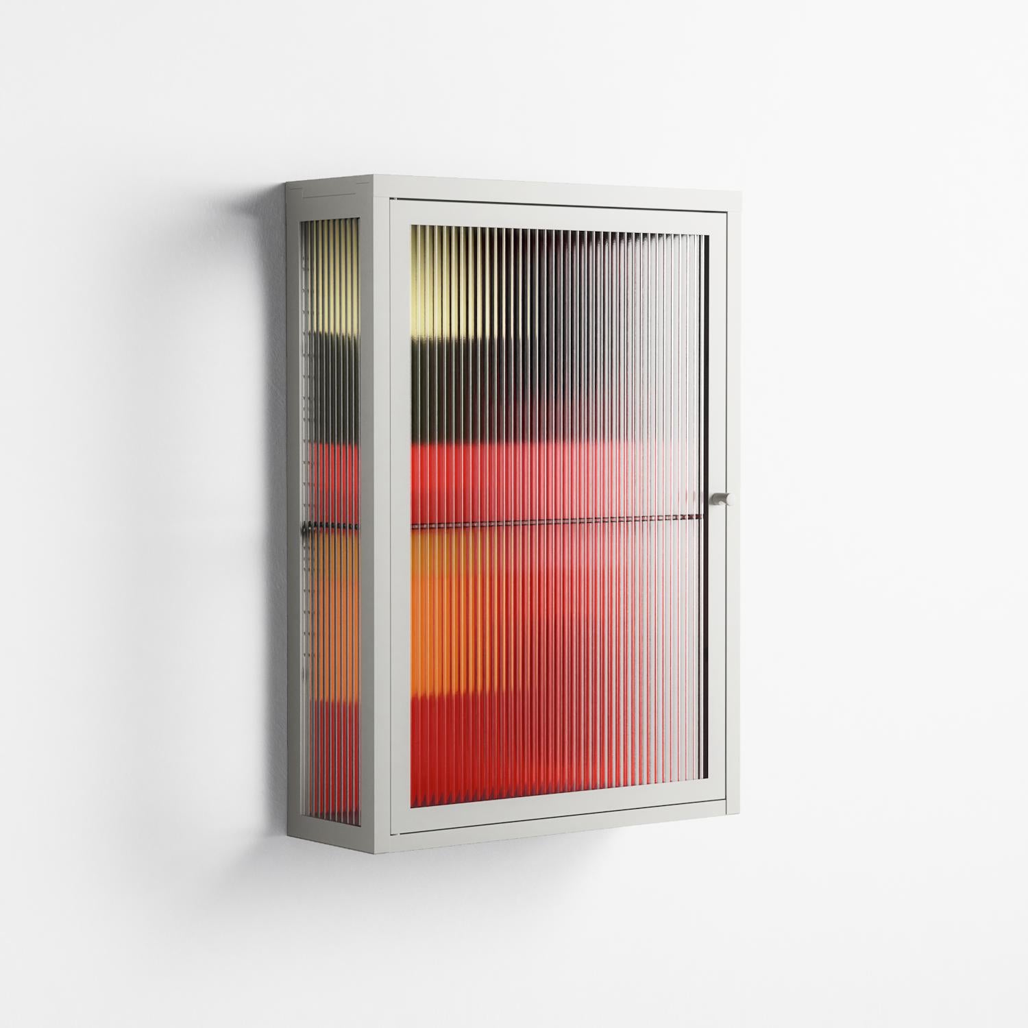 Turnstile - Wall Cabinet - Rikki Hewitt - Chalk - Reeded glass