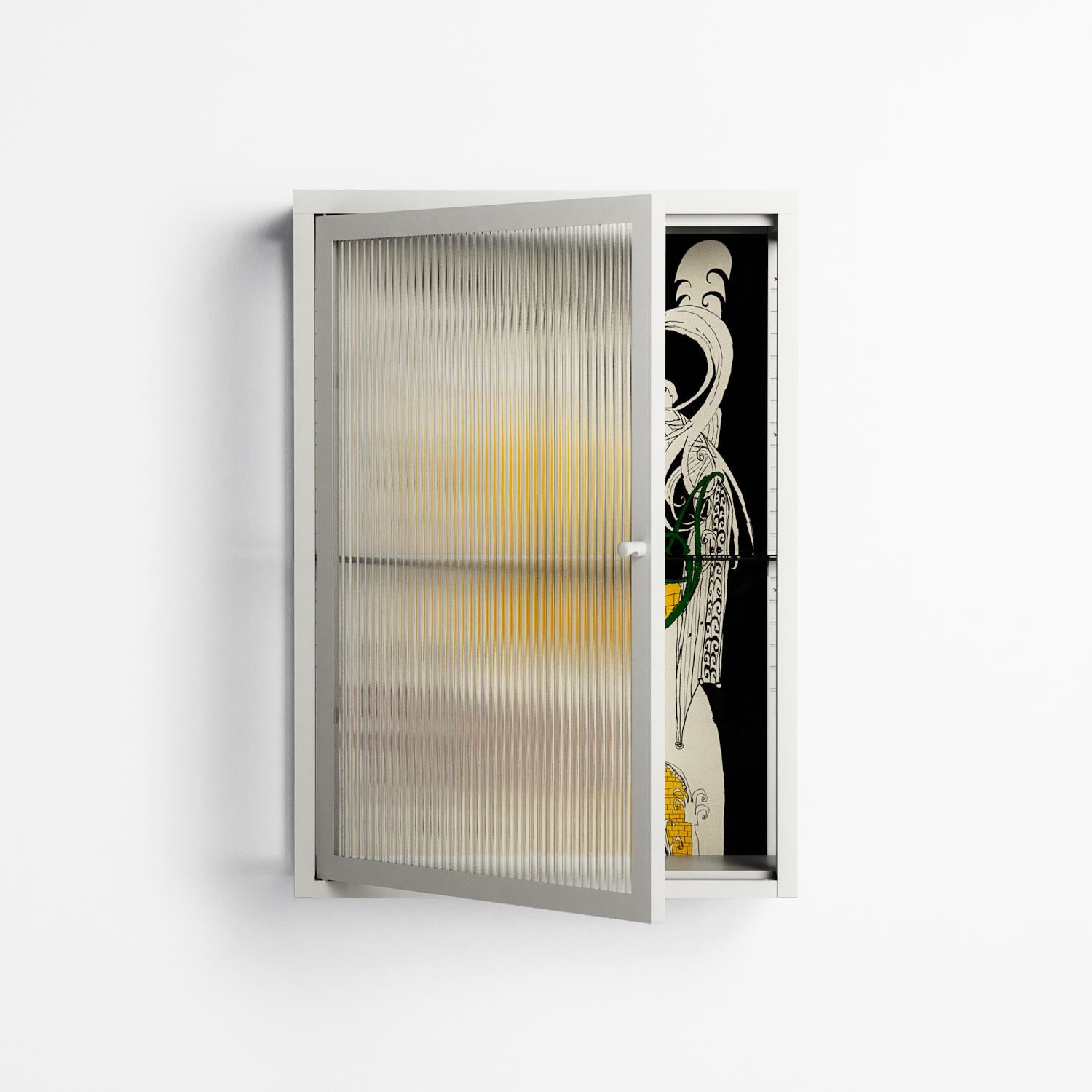 Knights - Wall Cabinet - Naia Escribano - Chalk - Reeded glass