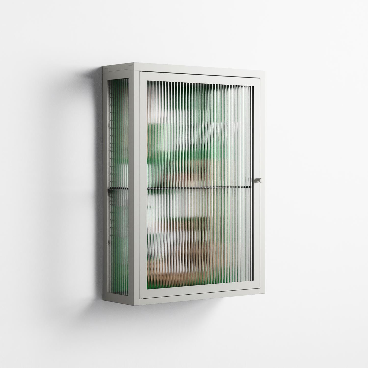 Paisaje - Wall Cabinet - Naia Escribano - Chalk - Reeded glass