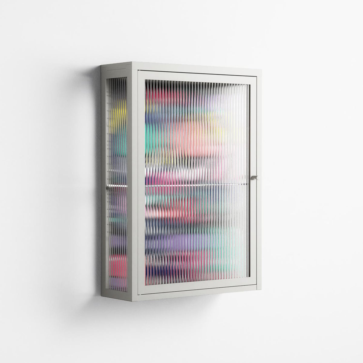 Bobsan - Wall Cabinet - Maddalena Fanfani - Chalk - Reeded glass